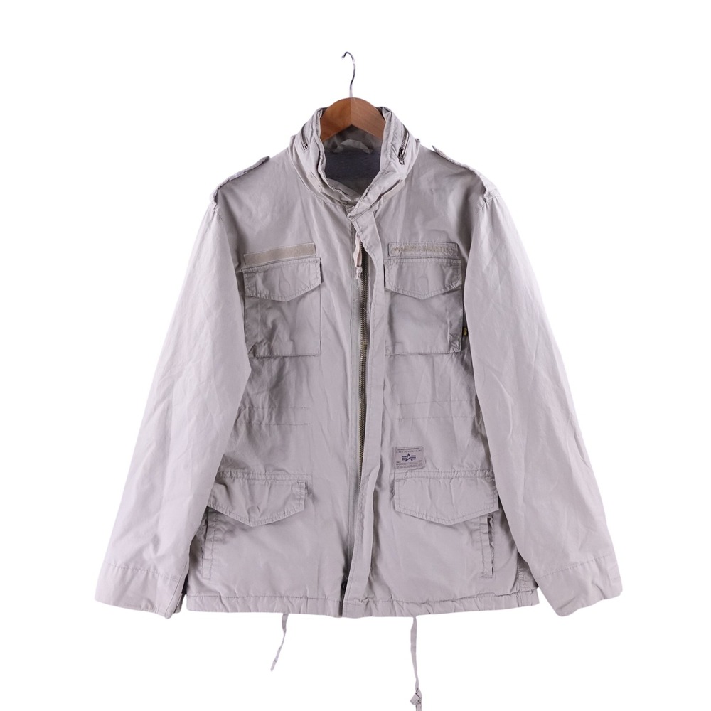 Alpha Industries Mens Small M-65 Field Jacket Light Gray Military Utility
